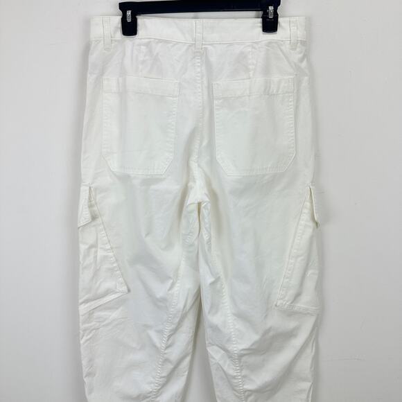 Madewell The Barrel Leg Utility Pant Garment Dyed Twill White Cargo US 6 NWT - Picture 12 of 14